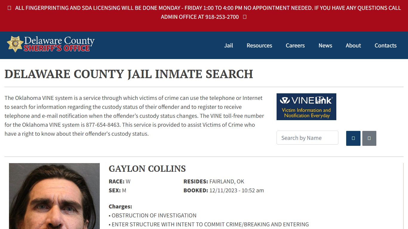 Inmate Search - Delaware County Sheriff's Office